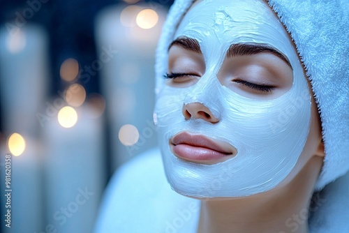 Woman with facial mask. Cosmetic procedure. Beauty spa and cosmetology. Beauty treatments. Facial lifting in SPA salon. Cosmetologist girl does facial massage. generative ai