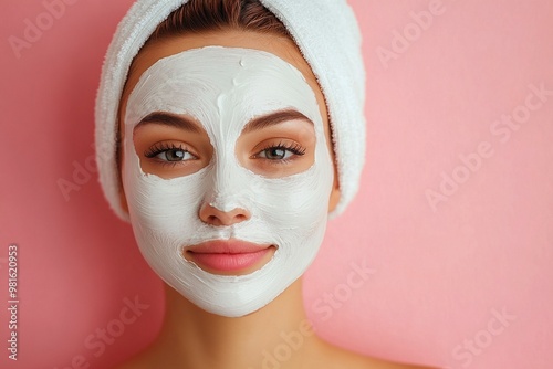 Woman with facial mask. Cosmetic procedure. Beauty spa and cosmetology. Beauty treatments. Facial lifting in SPA salon. Cosmetologist girl does facial massage. generative ai