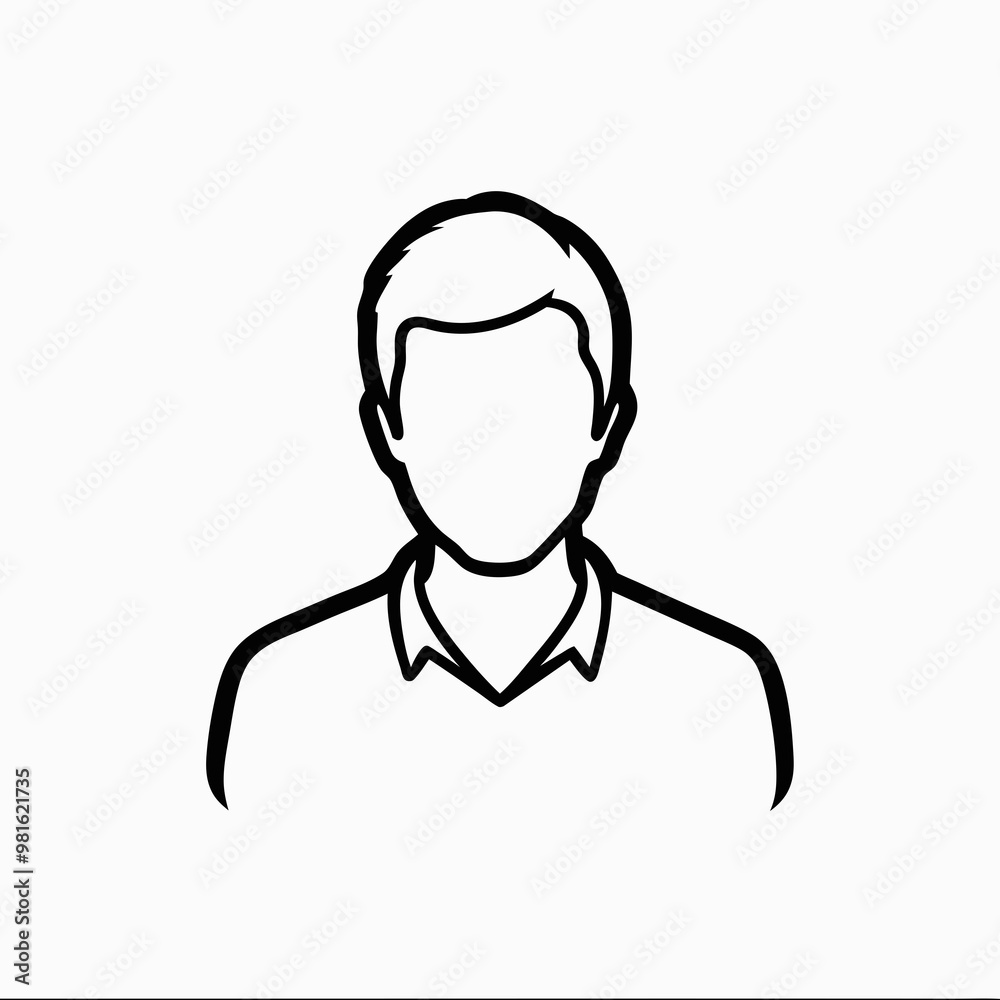 Outline of a man’s portrait, minimalist profile illustration, identity concept, vector graphic, copy space Outline of a man’s portrait, minimalist profile illustration, identity concept, vector graphic, copy space