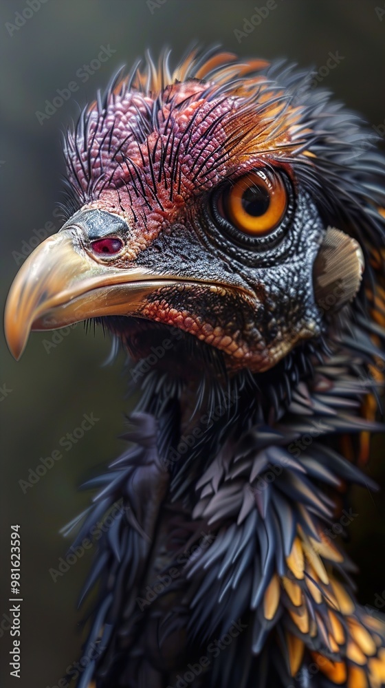Close-Up Portrait of a Striking Bird with Sharp Beak and Intense Eyes Close-Up Portrait of a Striking Bird with Sharp Beak and Intense Eyes