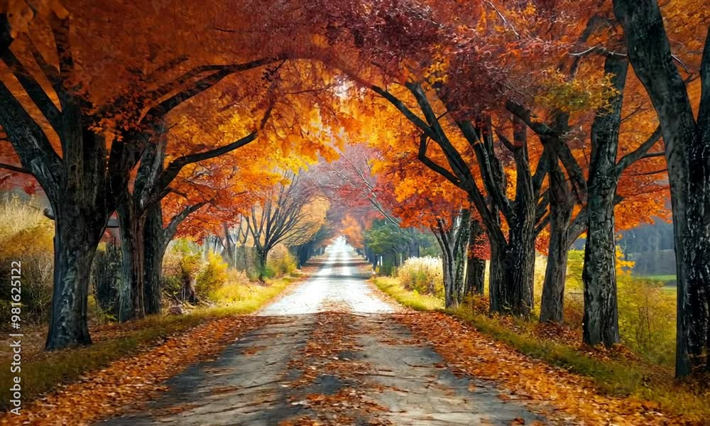 Autumn Road, Pathway of Colors