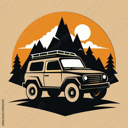 Illustration of a adventure  car vector