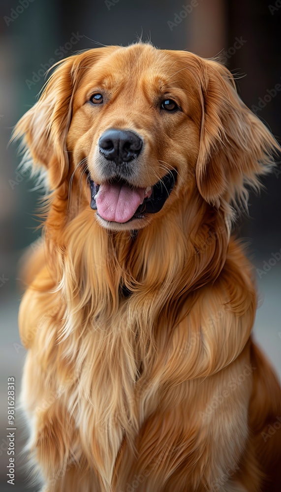 A cheerful golden retriever sits proudly, showcasing a bright smile and shiny coat. The dog appears relaxed and happy, embodying the joy of a sunny day in a natural setting. A cheerful golden retriever sits proudly, showcasing a bright smile and shiny coat. The dog appears relaxed and happy, embodying the joy of a sunny day in a natural setting.