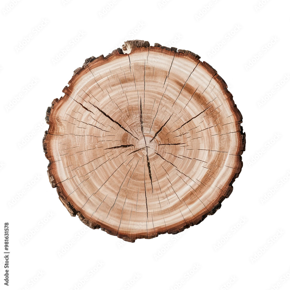 Fototapeta premium A detailed cross-section of a tree trunk