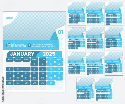 Modern 2025 Simple Calendar Planner Schedule Design