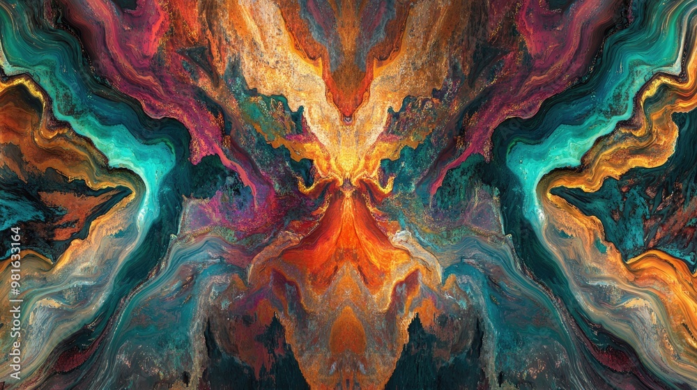 Mesmerizing natural pattern with bold, vibrant colors and intricate textures, forming an abstract design full of depth and detail Mesmerizing natural pattern with bold, vibrant colors and intricate textures, forming an abstract design full of depth and detail