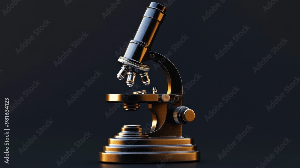 Microscope on Dark Background