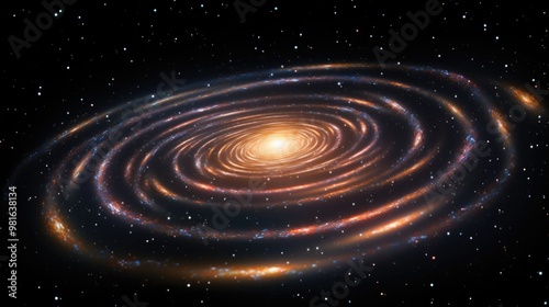 A stunning view of a spiral galaxy in the vast expanse of space.