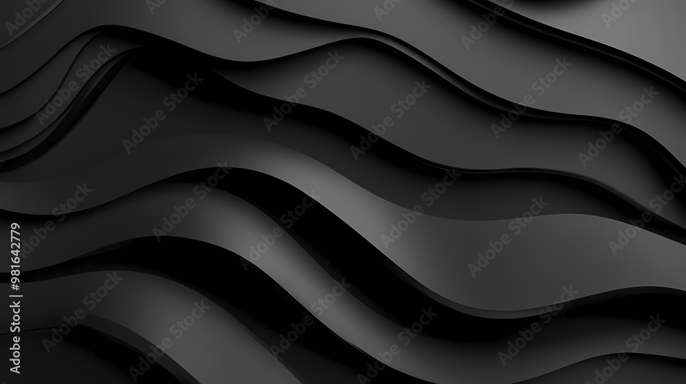 Black geometric minimalist curves layers waves pattern texture wall abstract artwork background concept, web graphic wallpaper, digital art backdrop. Minimalism. Illustration Black geometric minimalist curves layers waves pattern texture wall abstract artwork background concept, web graphic wallpaper, digital art backdrop. Minimalism. Illustration