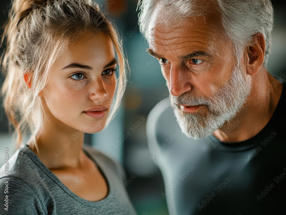 Fitness coaching with a trainer guiding a client, active environment, sharp focus, bright lighting, high detail Fitness coaching with a trainer guiding a client, active environment, sharp focus, bright lighting, high detail