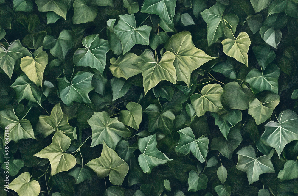 Ivy Spread on Hunter Green: A Second Scene of Leafy Elegance Ivy Spread on Hunter Green: A Second Scene of Leafy Elegance