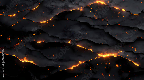Dramatic collection of charred paper edges with glowing embers against dark background. Dramatic. Illustration