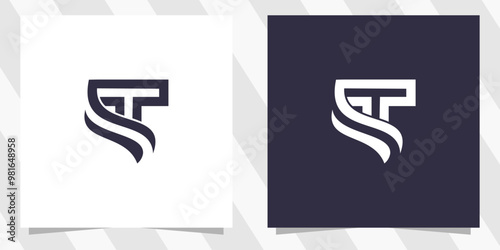 letter ts st logo design vector