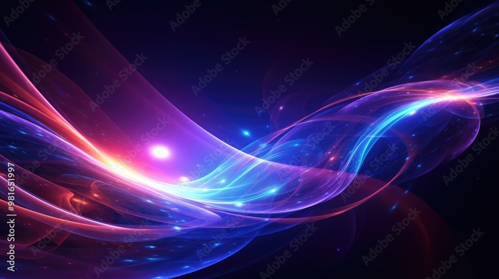 Abstract colorful background with glowing lines and particles. Abstract colorful background with glowing lines and particles.