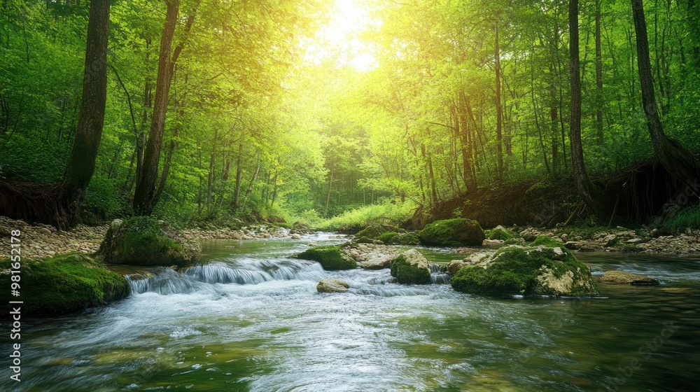 Obraz premium Serene Forest Stream