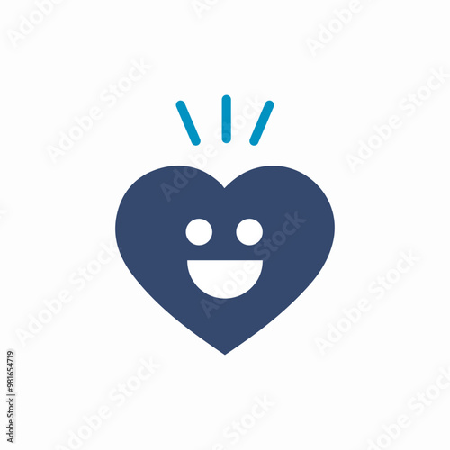 happy heart icon sign vector
