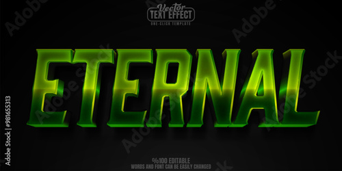 Eternal editable text effect, customizable green and nature 3d font style