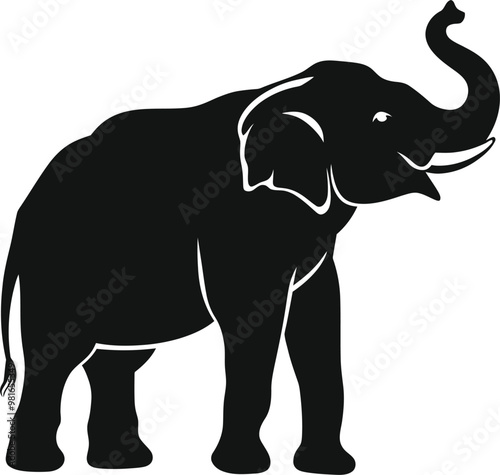 elephant silhouette icon design vector illustration on white background 