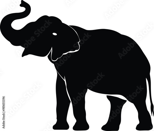 elephant silhouette icon design vector illustration on white background 