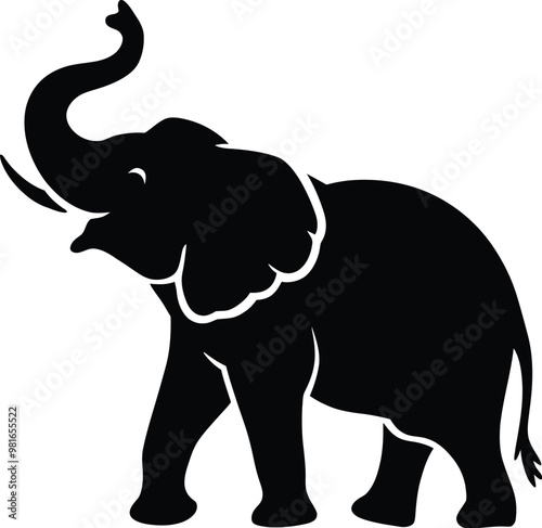 elephant silhouette icon design vector illustration on white background 