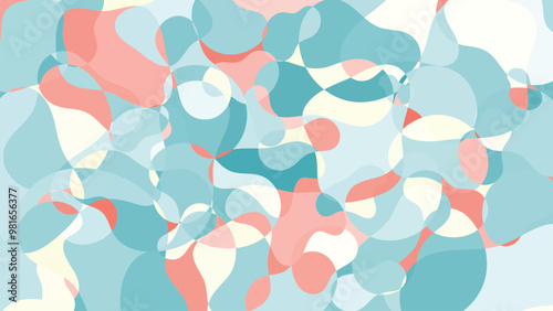 vector design colorful Abstract Organic Shapes Pattern with Soft Pastel Tones