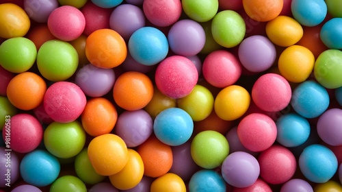 Closeup of colorful gumball candies background 