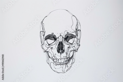 Wallpaper Mural Ethereal skull in soft hues: a minimalist symbol of mortality Torontodigital.ca