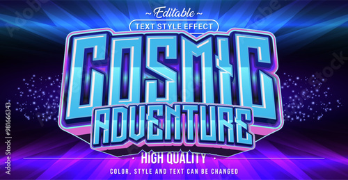 Editable text style effect - Cosmic Adventure text style theme.