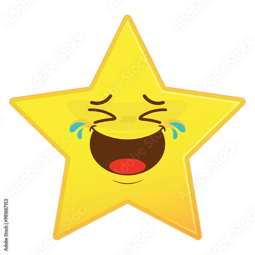 star laughing face cartoon cute