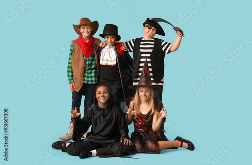 Cute happy children in diff...