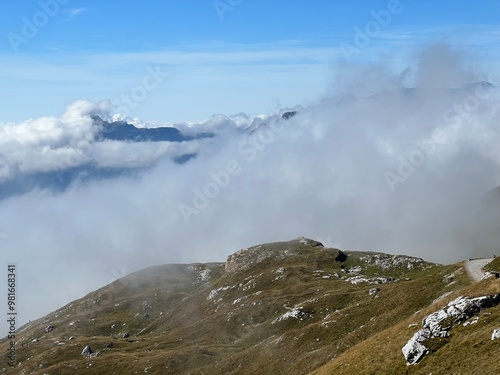 Alpine pastures around Mangart peak in the Julian Alps, Strmec na Predelu (Triglav National Park, Slovenia) - Almen rund um den Mangart-Gipfel in den Julischen Alpen (Triglav-Nationalpark, Slowenien) photo