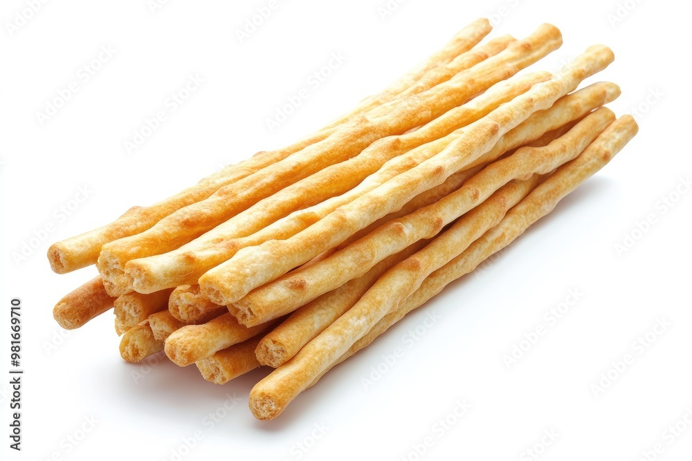 A pile of crispy breadsticks. Perfect for a snack or an appetizer. A pile of crispy breadsticks. Perfect for a snack or an appetizer.
