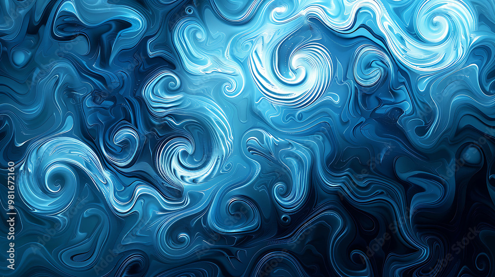 Abstract swirling blue and white pattern. Abstract swirling blue and white pattern.