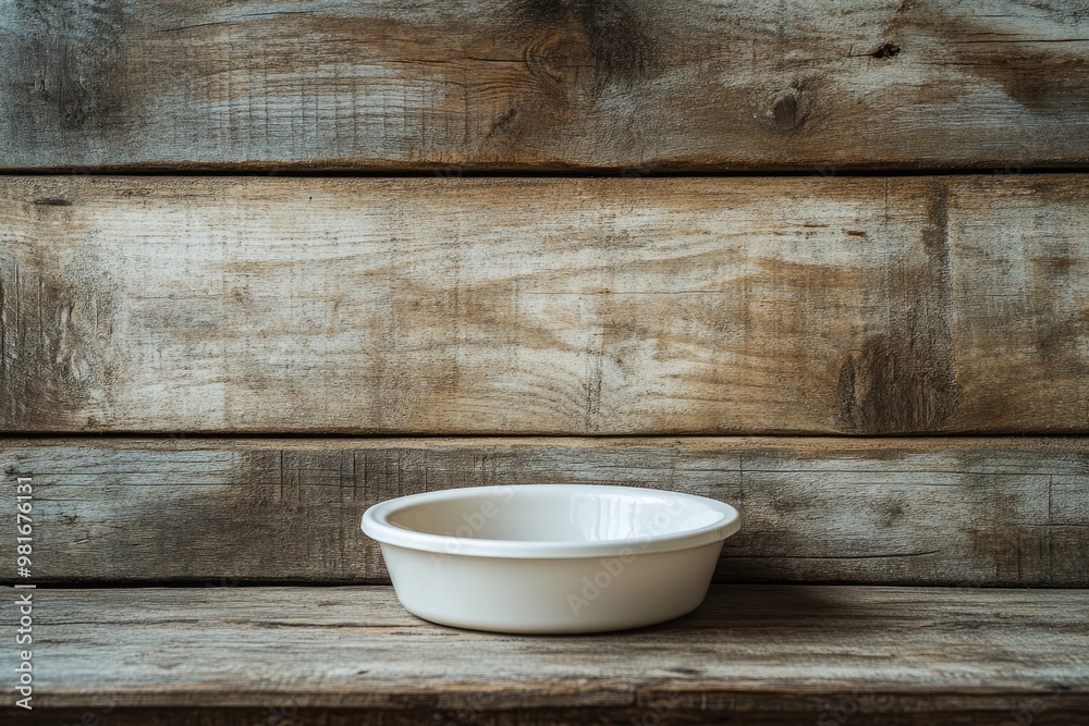 A white bowl on rustic wooden planks. This image is perfect for showcasing products, food, or creating a rustic and inviting scene. A white bowl on rustic wooden planks. This image is perfect for showcasing products, food, or creating a rustic and inviting scene.