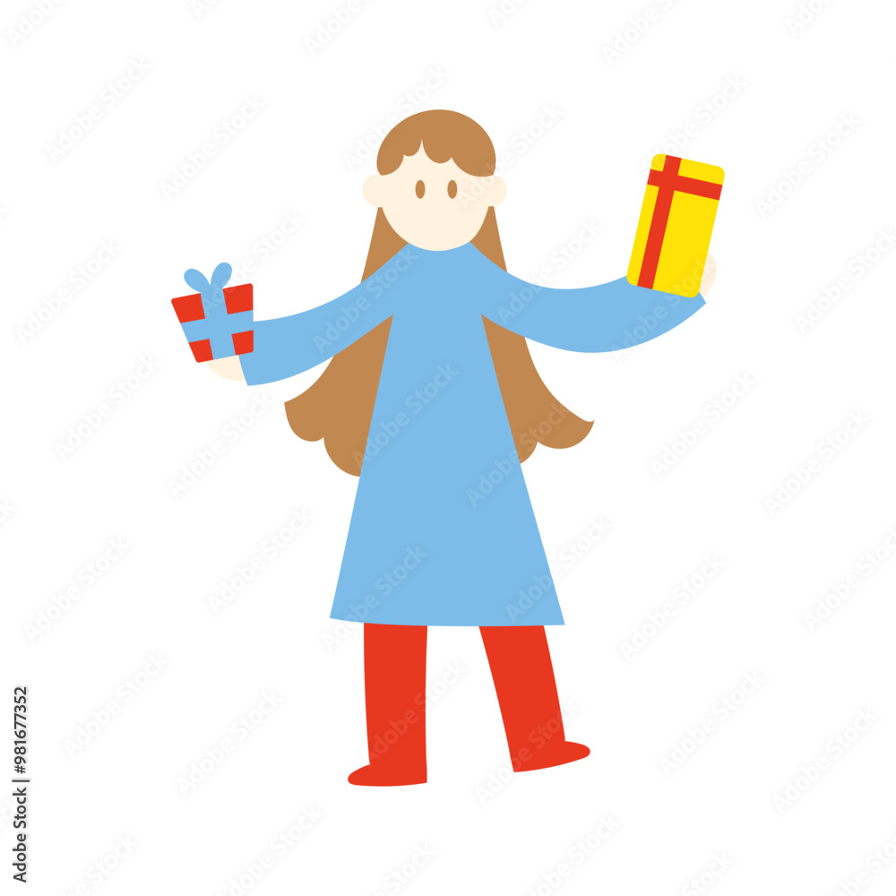 プレゼントを持った人のイラスト プレゼントを持った人のイラスト