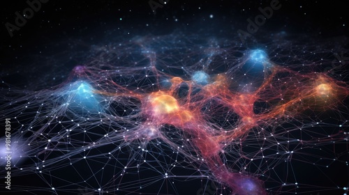 A mesmerizing abstract background with a network of glowing lines and nodes, creating a sense of interconnectedness and digital energy.