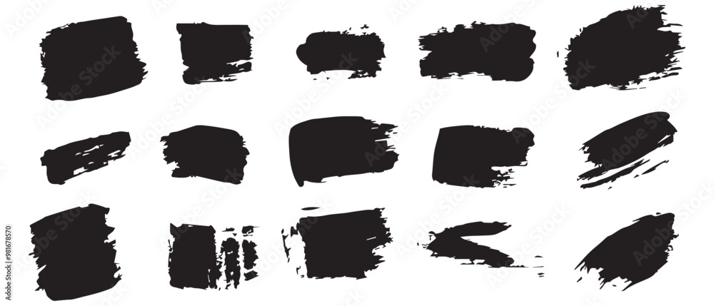 Black brush art grunge collection set background design. Black brush art grunge collection set background design.