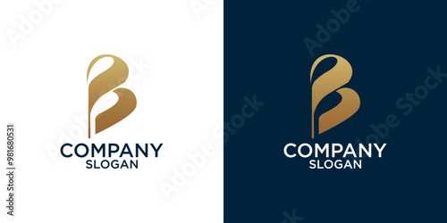 initial b abstract monogram logo vector design