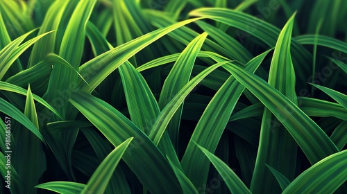 Vibrant Green Foliage in Close-Up Botanical Photography