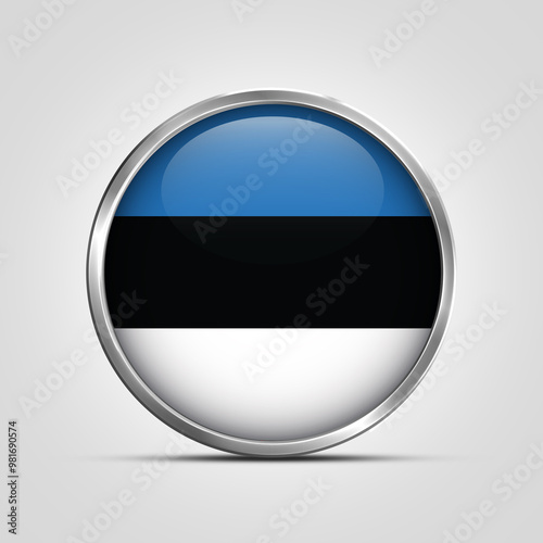 Free Download silver plate with glossy flag. Estonia flag stamp. made in stamp isolated in white background. royal, allegiance, symbol, minimal, vector, 3d, icon, illustration. - GFXLoad