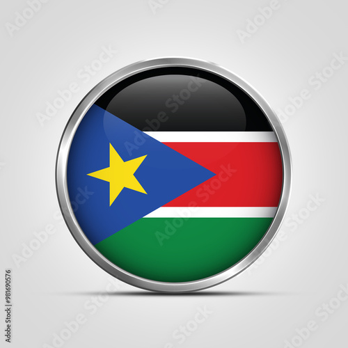 silver plate with glossy flag. South Sudan flag stamp. made in stamp isolated in white background. royal, allegiance, symbol, minimal, vector, 3d, icon, illustration. Free Download silver plate with glossy flag. South Sudan flag stamp. made in stamp isolated in white background. royal, allegiance, symbol, minimal, vector, 3d, icon, illustration. - GFXLoad