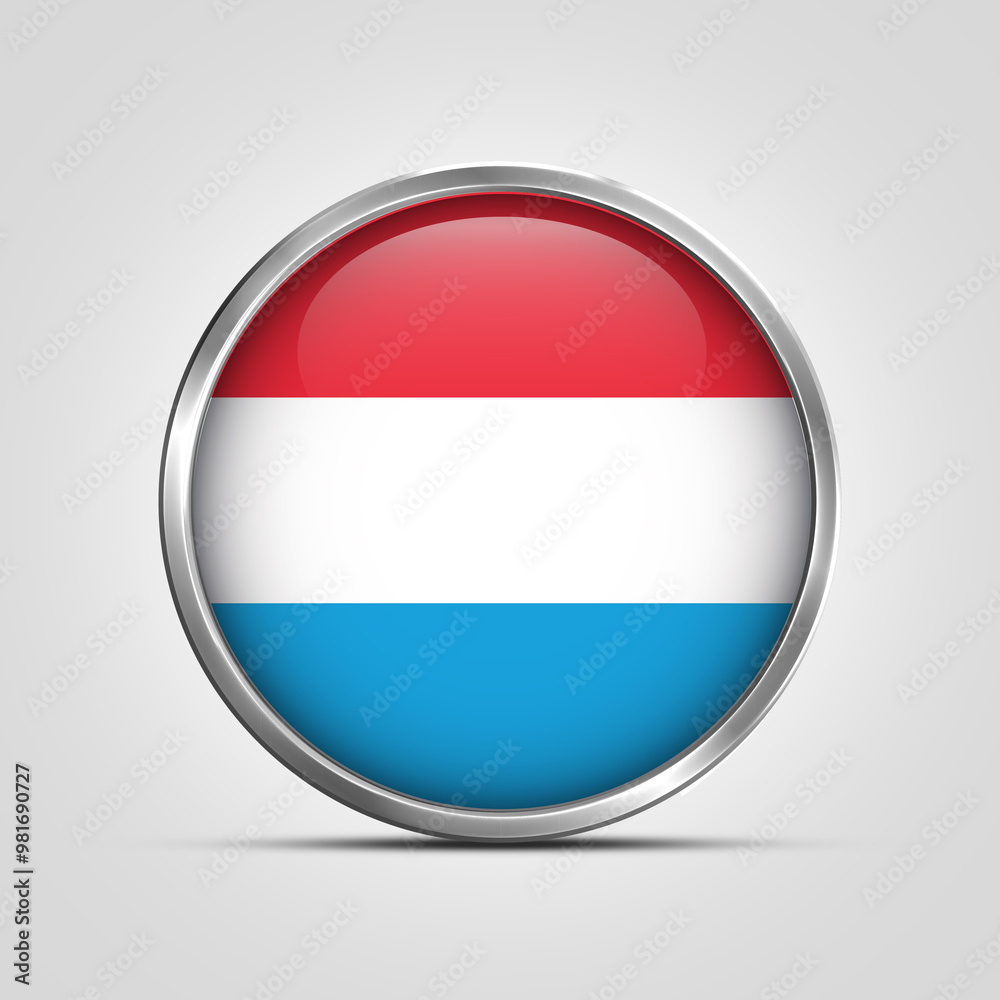 silver plate with glossy flag. Luxembourg flag stamp. made in stamp isolated in white background. royal, allegiance, symbol, minimal, vector, 3d, icon, illustration. silver plate with glossy flag. Luxembourg flag stamp. made in stamp isolated in white background. royal, allegiance, symbol, minimal, vector, 3d, icon, illustration.