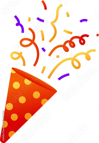 colorful party popper confetti vector