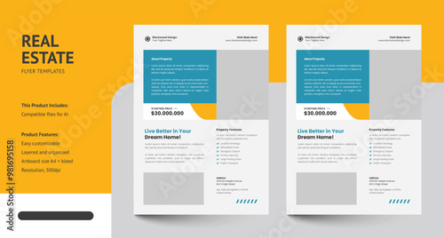 Clean, Modern and Professional Real Estate Flyer Design Templates
