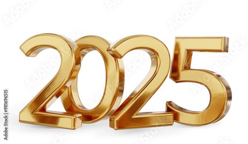 year 2025 golden symbol, 3d...