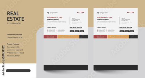 Clean, Modern and Professional Real Estate Flyer Design Templates