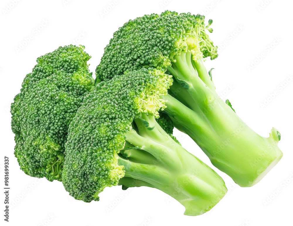 Fresh broccoli arranged isolated on transparent background Fresh broccoli arranged isolated on transparent background