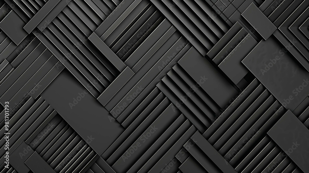 Abstract geometric black and white background with overlapping layers. Abstract geometric black and white background with overlapping layers.