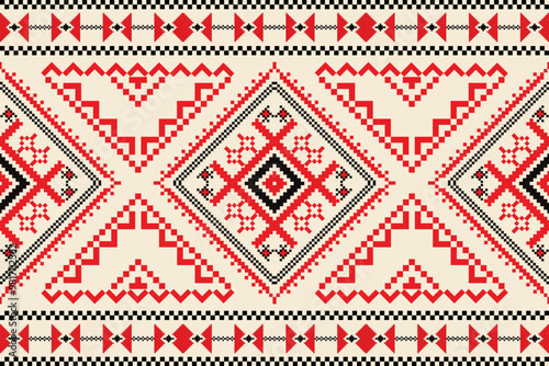 Pixel Pattern Ethnic Fabric Vector Design – Created with Affinity Designer