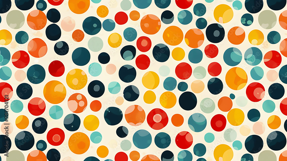 Colorful, abstract polka dot pattern background. Colorful, abstract polka dot pattern background.